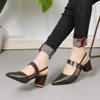 Damen Elegante Slingback-Pumps mit kantigem Absatz und modischem Riemendesign R&B