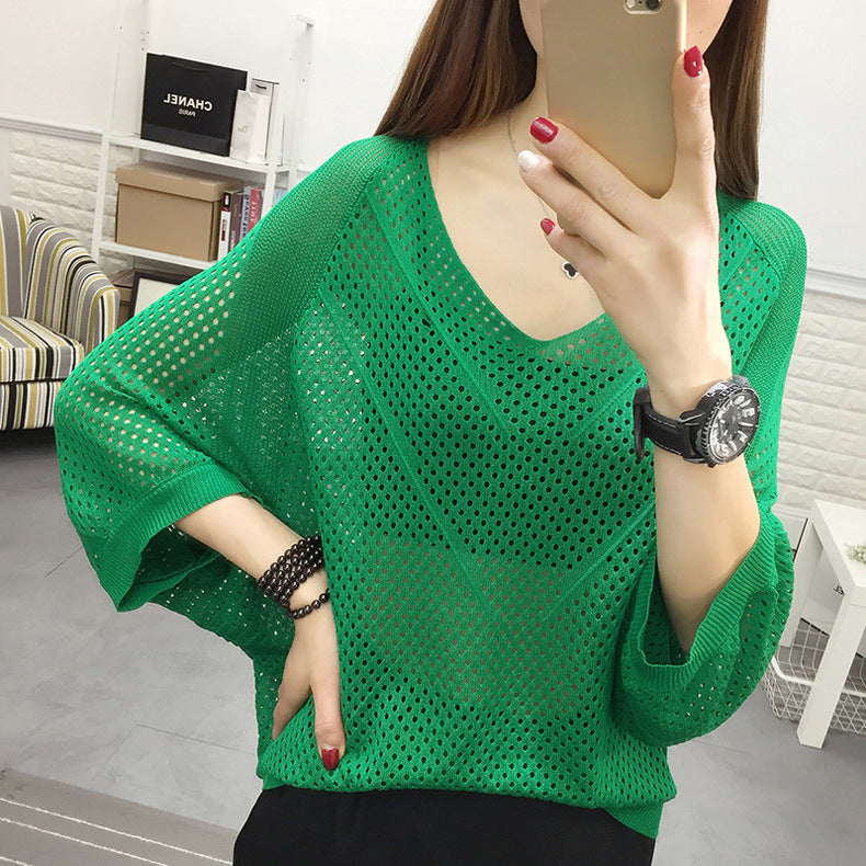 Damen luftige Strickbluse R&B