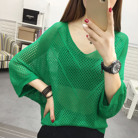 Damen luftige Strickbluse R&B