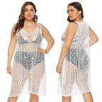 Damen gehäkelter Strandüberwurf mit floralem Design R&B