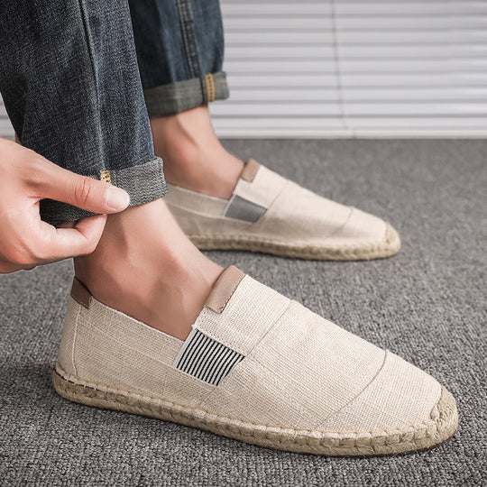 R&B | Boss Stilvolle Handgemachte Leinwandstrohschuhe Sommer-Chic
