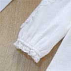 Mädchen Bluse mit besticktem Kragen und zarten Tüllärmeln R&B