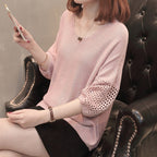 Damen Strickpullover mit dekorativen Lochmustern und lässiger Passform