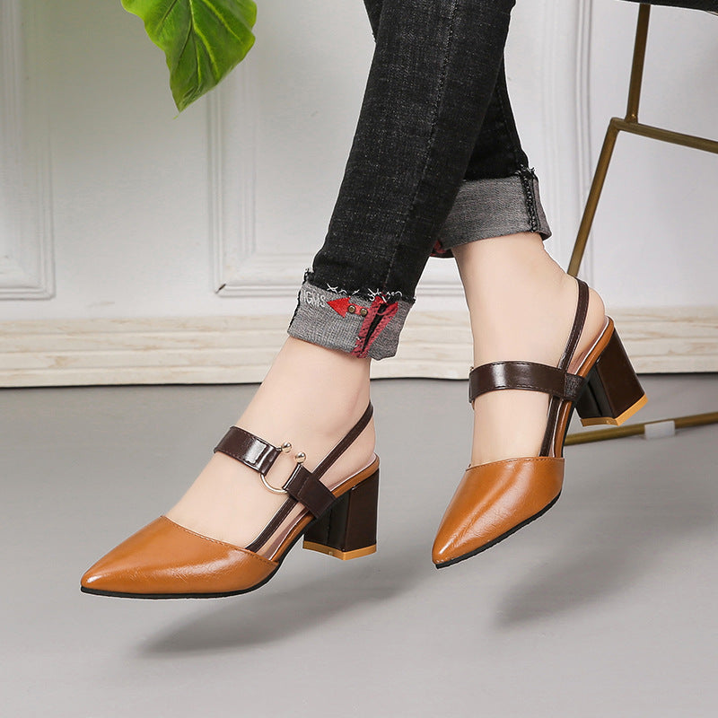 Damen Elegante Slingback-Pumps mit kantigem Absatz und modischem Riemendesign R&B