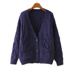 Damen Strickjacke im Oversized-Stil mit Kabelstrickmuster