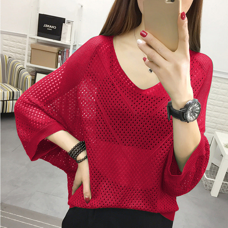 Damen luftige Strickbluse R&B