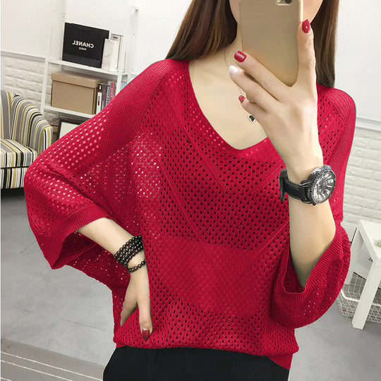 Damen luftige Strickbluse R&B