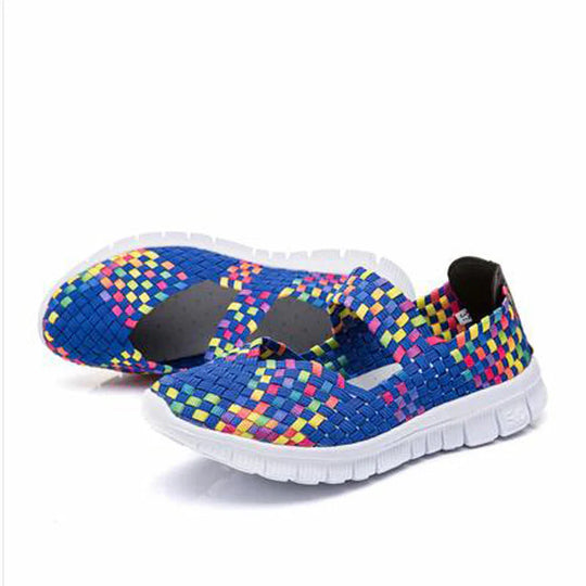 R&B elastische Band gewebt leichte flache Schuhe