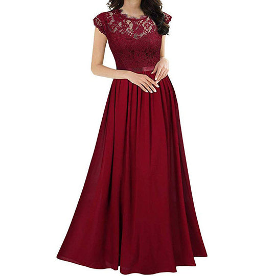 R&B | Chiffon Brautjungfernkleid mit Herz Ausschnitt, Fußlänge