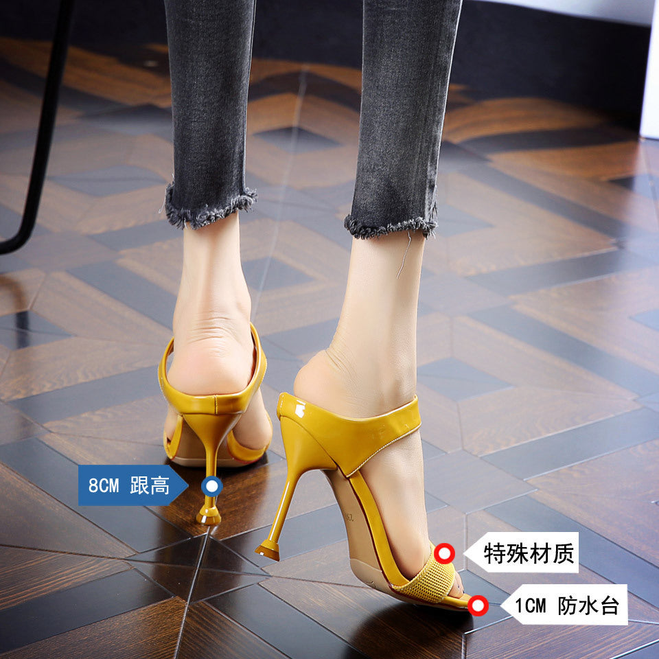 Damen nan offene Zehen-Sandalette mit skulpturellem Stilettoabsatz und texturierter Zehenblende R&B