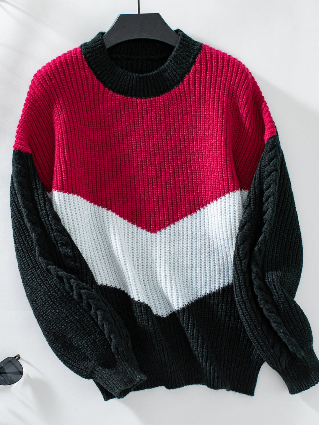 R&B | Strickpullover mit Farbblocken Weicher Strick Elegantes Design