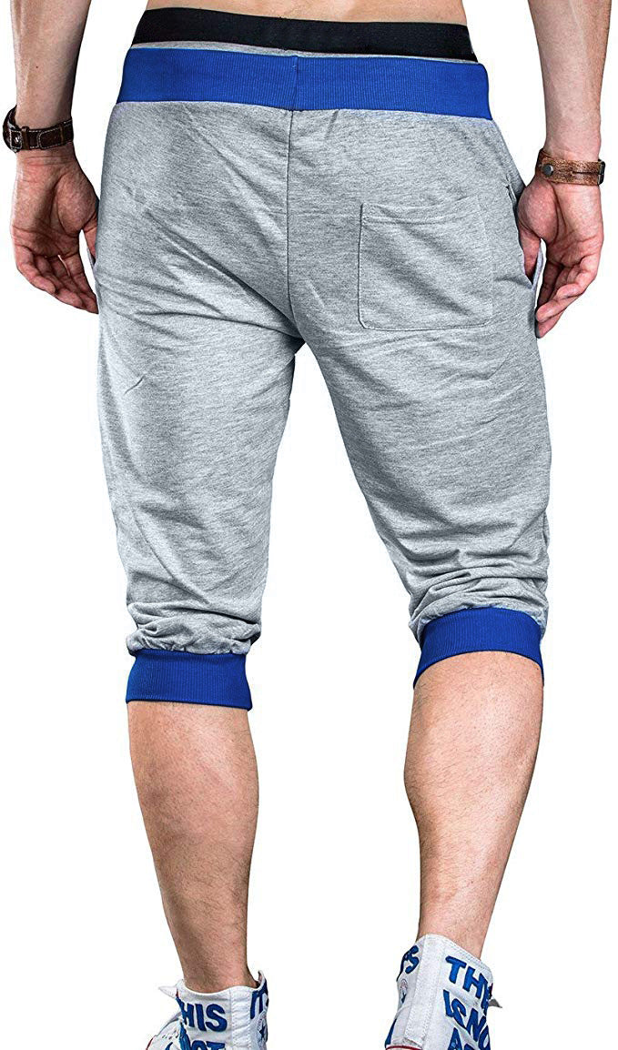 Herren Sportliche Capri-Hose mit elastischem Bund und modischen Kontrastakzenten R&B
