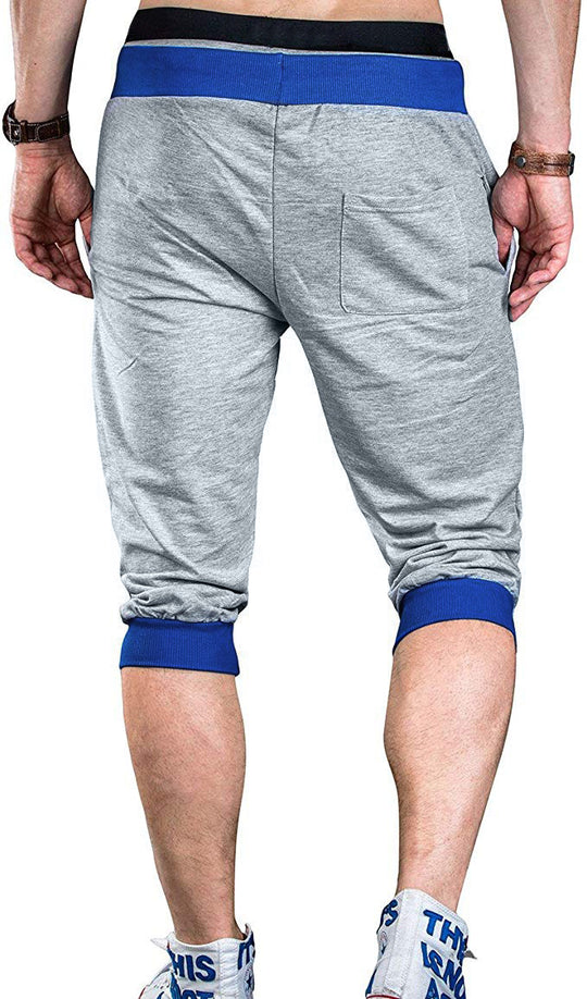 Herren Sportliche Capri-Hose mit elastischem Bund und modischen Kontrastakzenten R&B