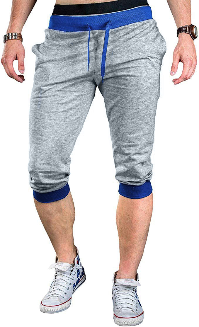 Herren Sportliche Capri-Hose mit elastischem Bund und modischen Kontrastakzenten R&B