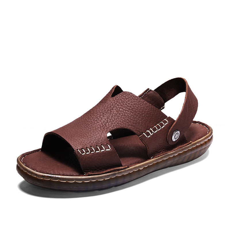 Herren Leder-Sandalen mit ergonomischer Sohle und verstellbarem Riemensystem R&B