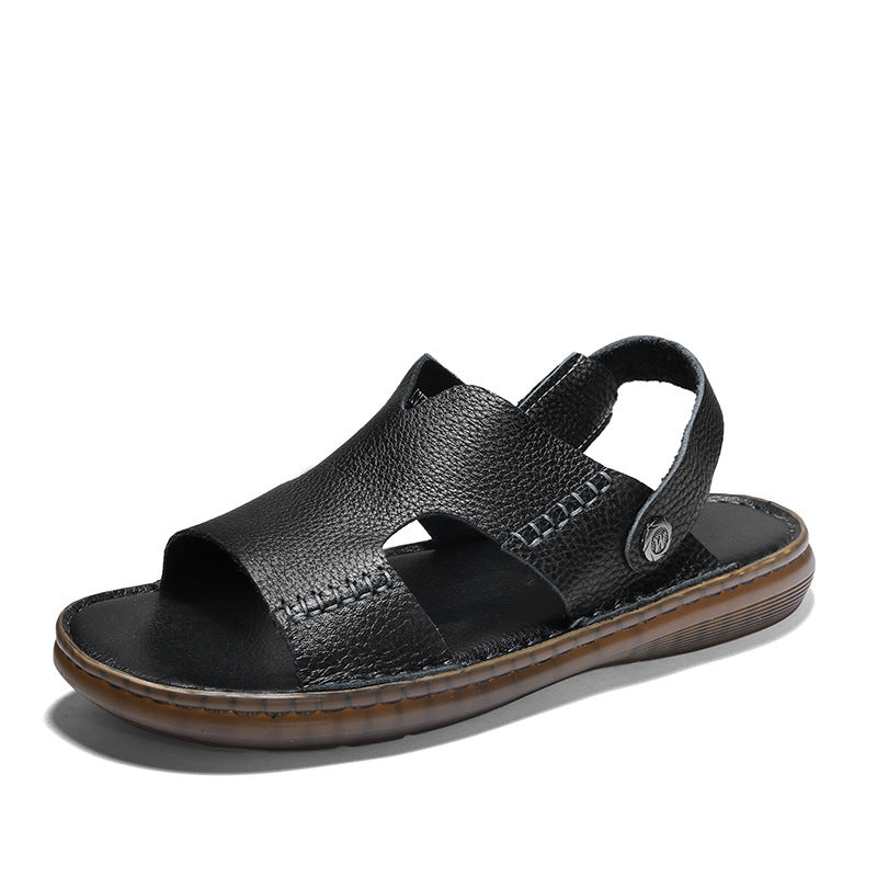 Herren Leder-Sandalen mit ergonomischer Sohle und verstellbarem Riemensystem R&B