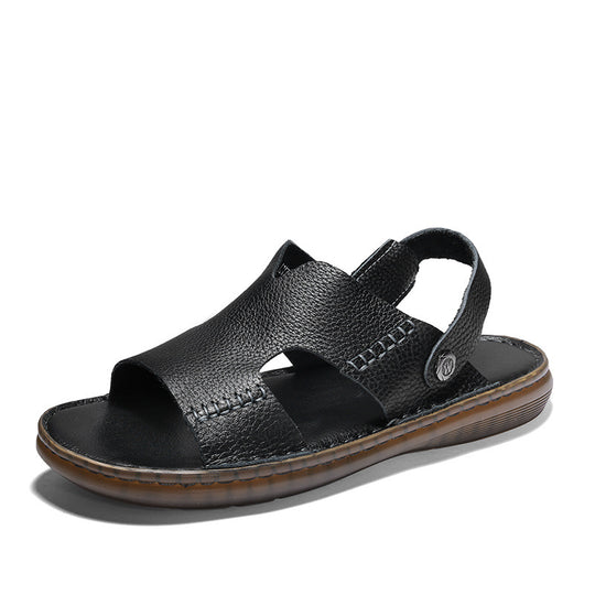 Herren Leder-Sandalen mit ergonomischer Sohle und verstellbarem Riemensystem R&B