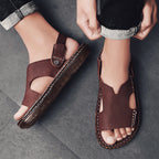 Herren Leder-Sandalen mit ergonomischer Sohle und verstellbarem Riemensystem R&B