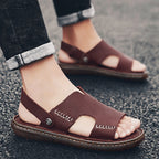 Herren Leder-Sandalen mit ergonomischer Sohle und verstellbarem Riemensystem R&B