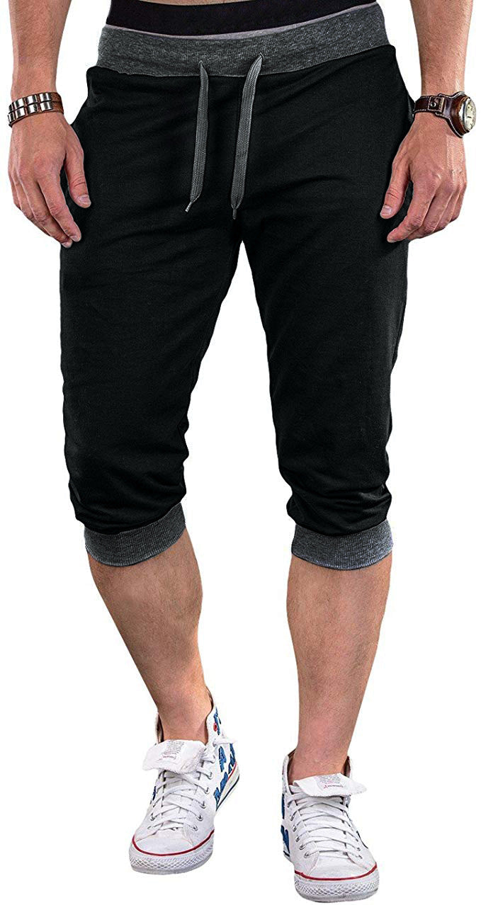 Herren Sportliche Capri-Hose mit elastischem Bund und modischen Kontrastakzenten R&B