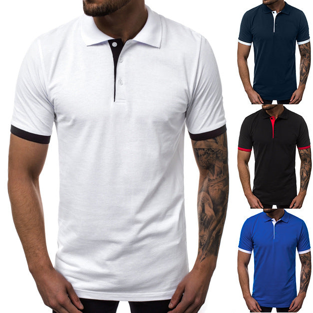 Herren Kurzarm-Polohemd mit kontrastierenden Details und modernem Schnitt
