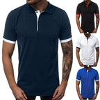 Herren Kurzarm-Polohemd mit kontrastierenden Details und modernem Schnitt