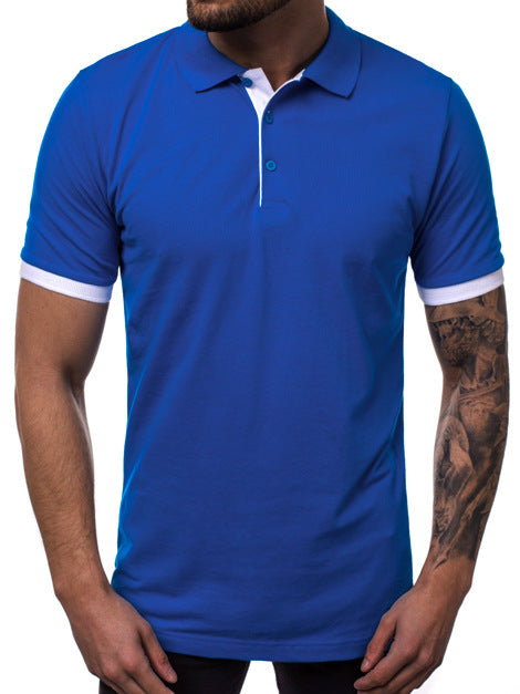 Herren Kurzarm-Polohemd mit kontrastierenden Details und modernem Schnitt R&B