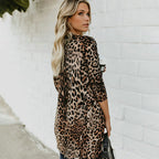 Damen modische Longjacke im tierischen Druckstil R&B