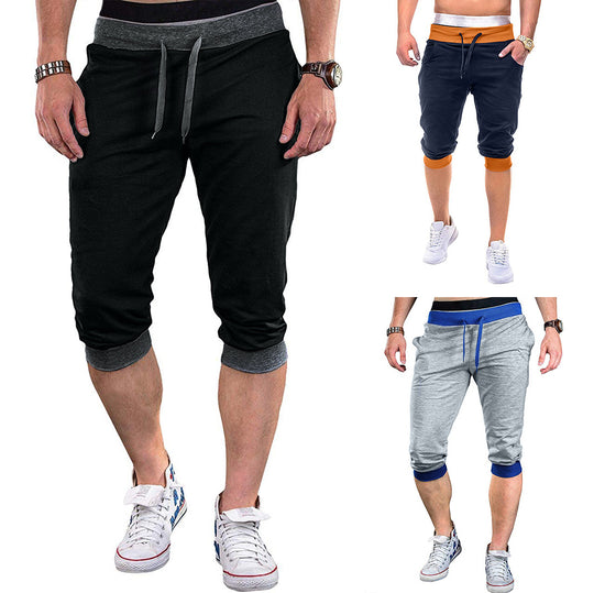 Herren Sportliche Capri-Hose mit elastischem Bund und modischen Kontrastakzenten R&B