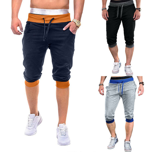 Herren Sportliche Capri-Hose mit elastischem Bund und modischen Kontrastakzenten R&B