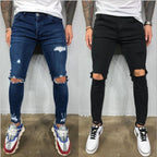 Herren Slim Fit Jeans mit modischen Rissen R&B