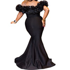 Damen Abendkleid mit voluminösem Rüschensaum R&B