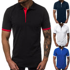 Herren Kurzarm-Polohemd mit kontrastierenden Details und modernem Schnitt