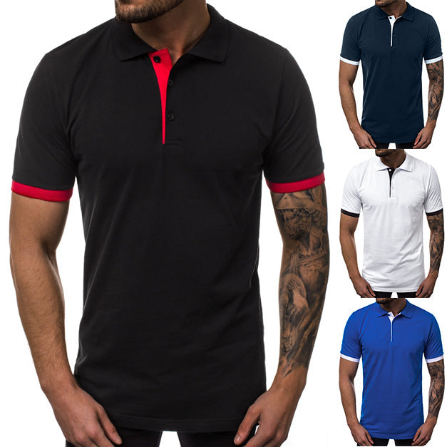 Herren Kurzarm-Polohemd mit kontrastierenden Details und modernem Schnitt