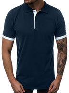 Herren Kurzarm-Polohemd mit kontrastierenden Details und modernem Schnitt