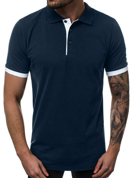 Herren Kurzarm-Polohemd mit kontrastierenden Details und modernem Schnitt