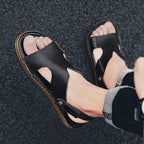 Herren Leder-Sandalen mit ergonomischer Sohle und verstellbarem Riemensystem R&B