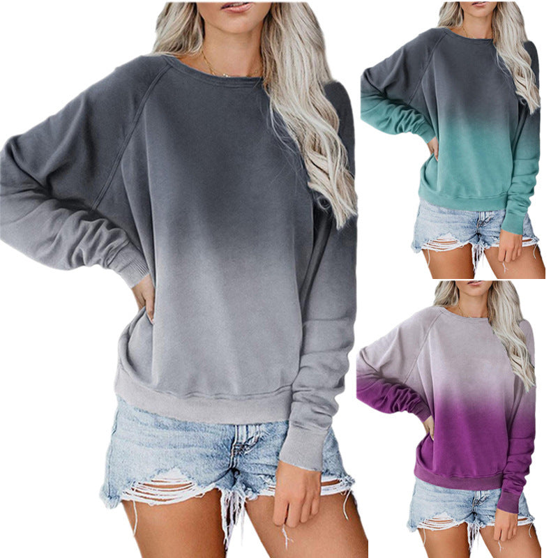 Damen lässiger Oversized Pullover mit Dip-Dye-Effekt R&B