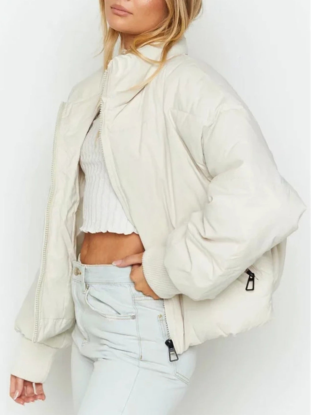 R&B | Kurze Pufferjacke mit Reißverschluss - Reißverschluss