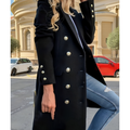 R&B | Langer Warmer Wintermantel Für Damen Button Down