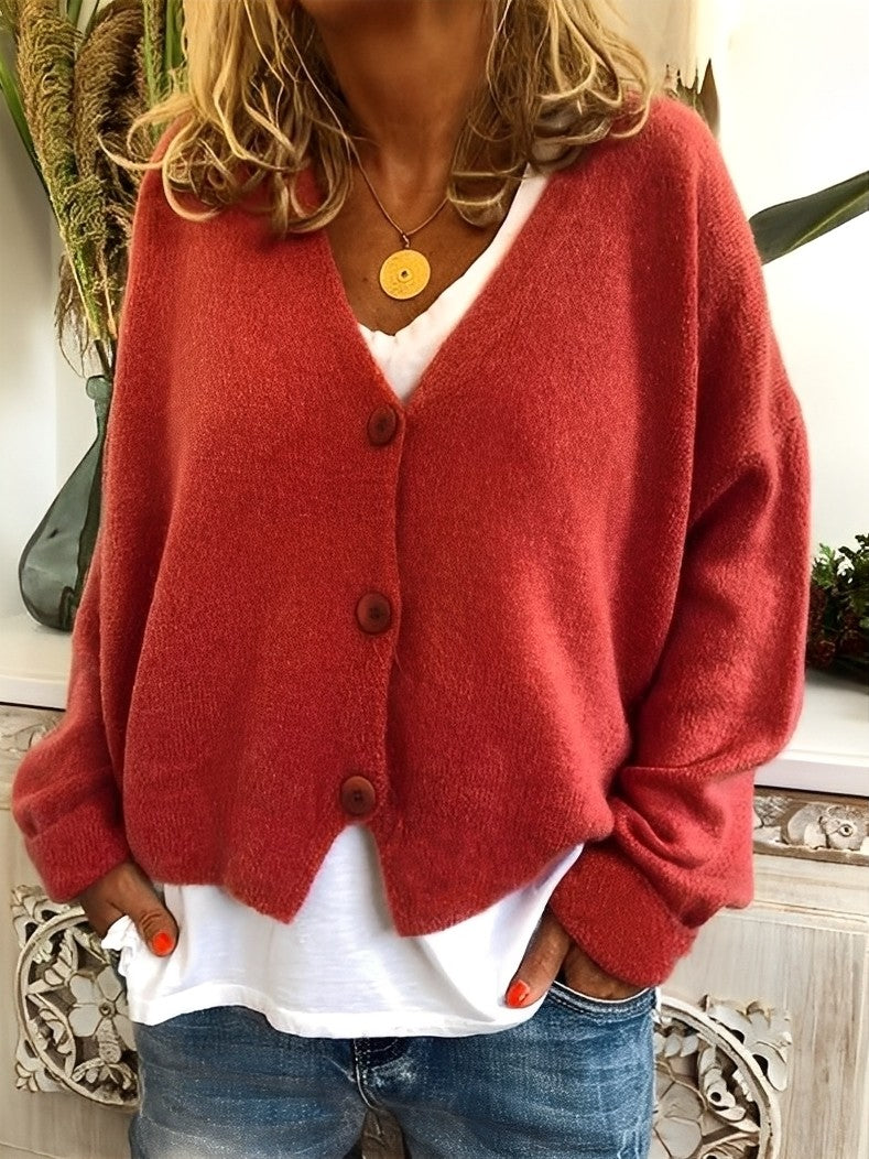 R&B | Lässiger Cardigan mit Knöpfen für Frauen
