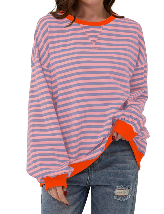 R&B | Eleganter, lockerer Damenpullover mit Streifen