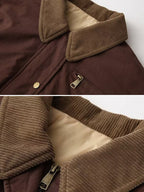 R&B | Casual Bomberjacke Cord Kragen Reißverschluss Oberbekleidung