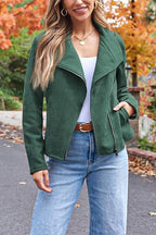 R&B | Up Pocketed Faux Suede Motorradjacke (in 7 Farben)