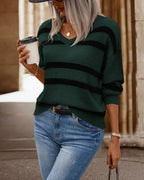 R&B | Drop Schulter Gestreifter Pullover