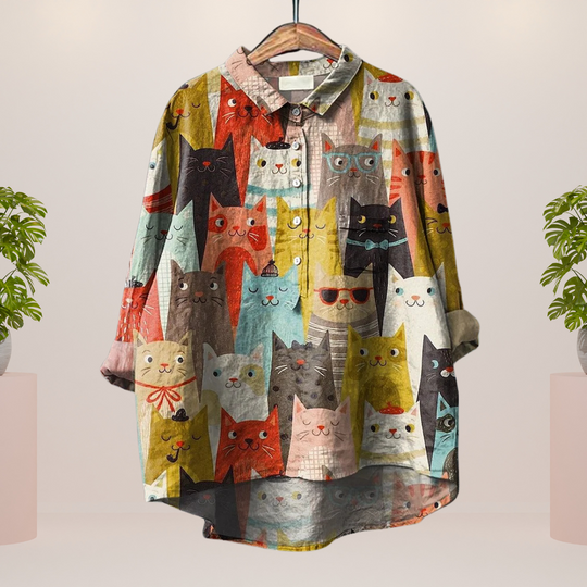 R&B | Exklusives Damenhemd mit Kunstdruck