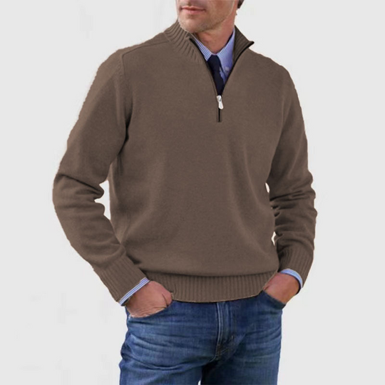 R&B | Herrenpullover Mit Halbem Reißverschluss