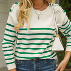 R&B | Pullover - Damen Herbst gestreifter Strickpullover