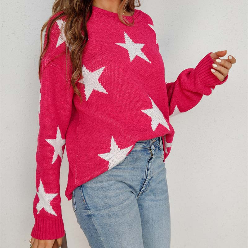R&B | Sternstrickpullover Mit Verspieltem Muster