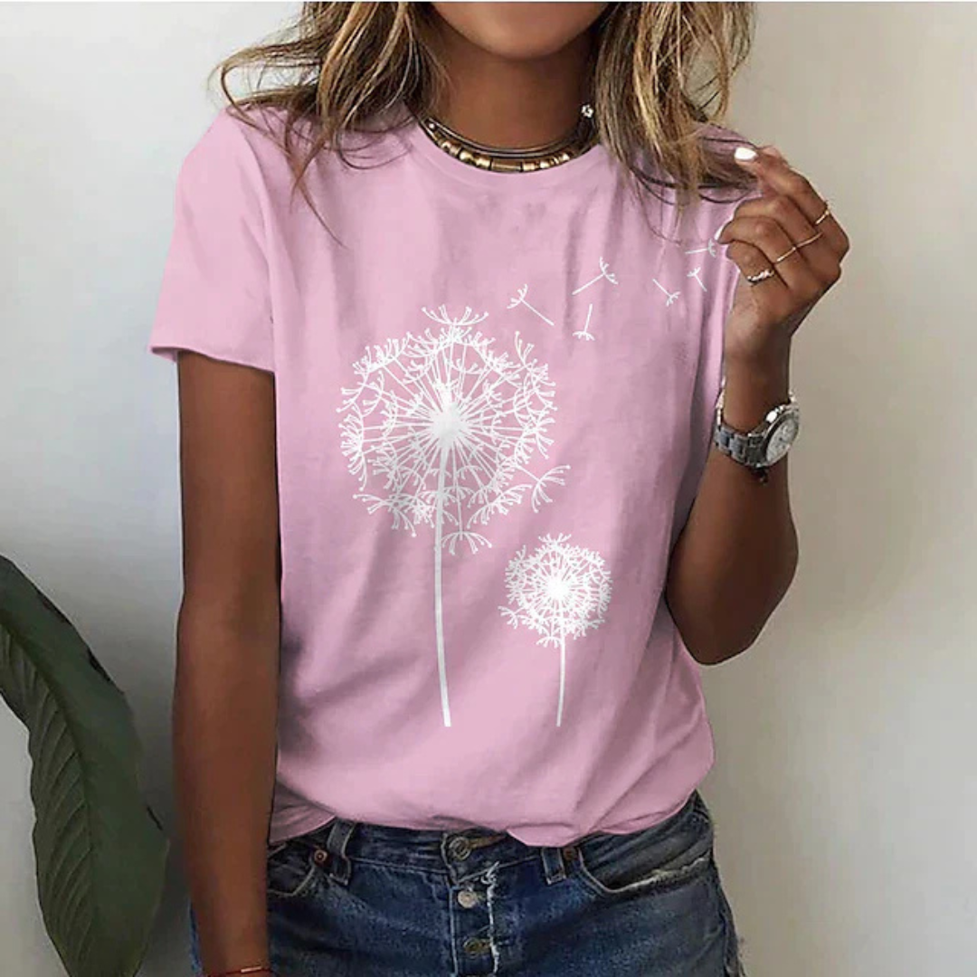 R&B | T-Shirt mit Kurzarm Bedruckt Lässig